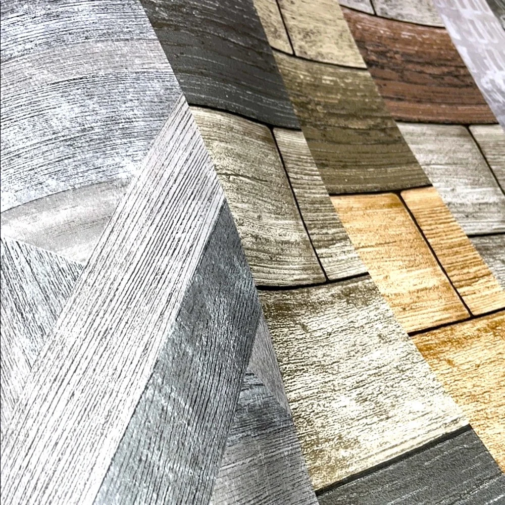 7 Large Rustic Stone and Wood Pattern Wallpaper sheet samples DIY Arts & Crafts